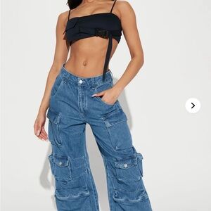 No Boys Allowed High Rise Cargo Jeans